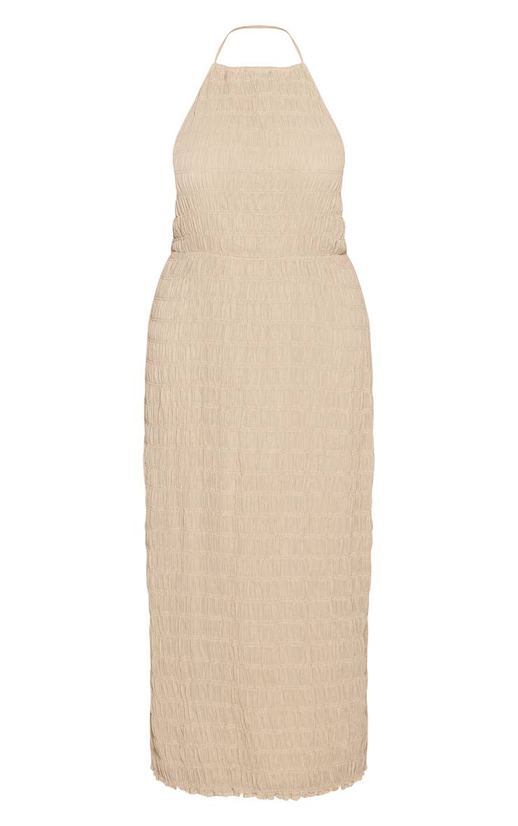 Vert Sauge Robe Maxi Dos Nu En Mesh Froncé Grande Taille