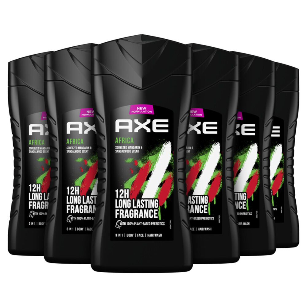 6x Axe 3-in-1 Douchegel Africa250 ml