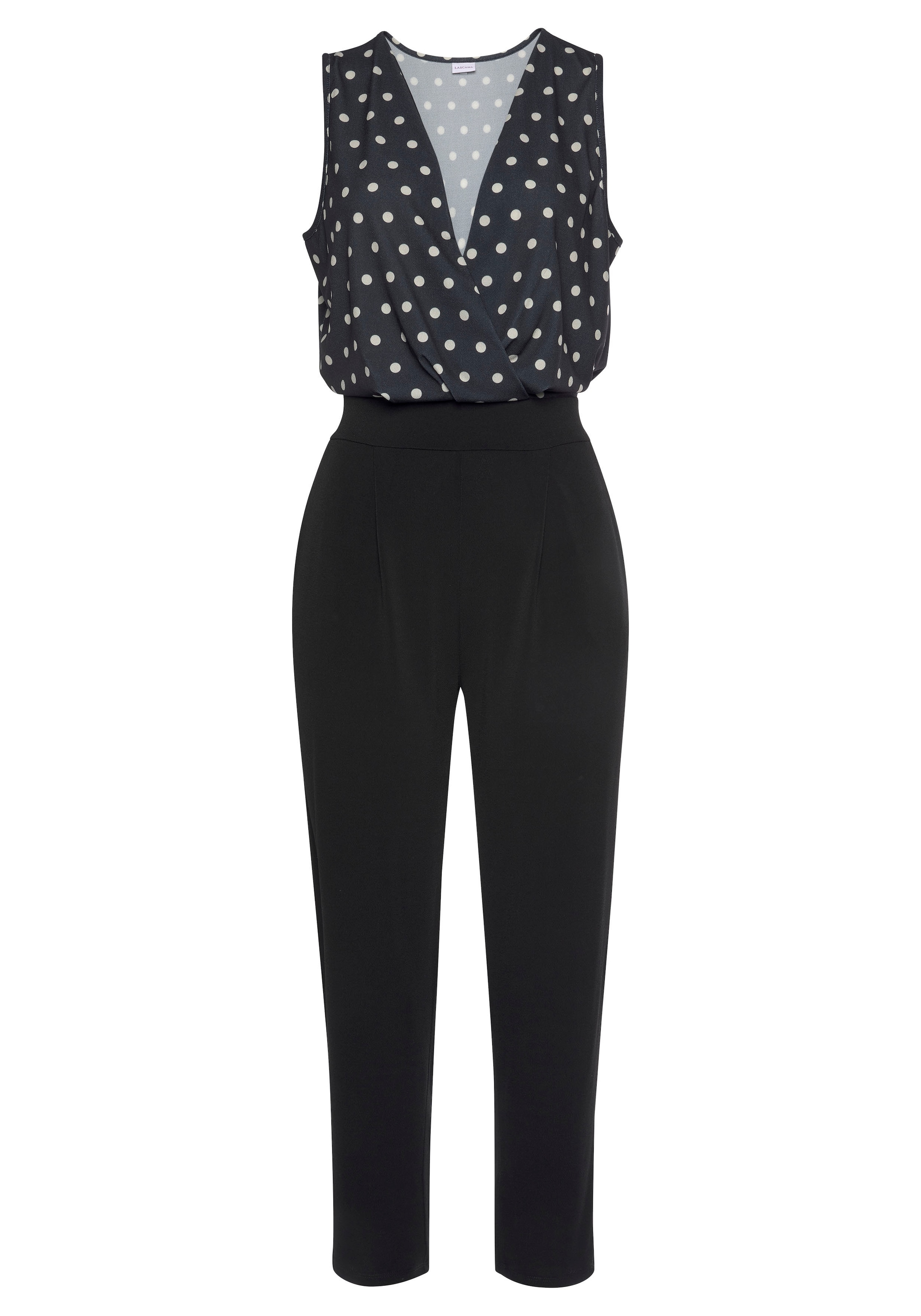 LASCANA Overall , mit bedrucktem Oberteil, eleganter Jumpsuit mit V-Ausschnitt