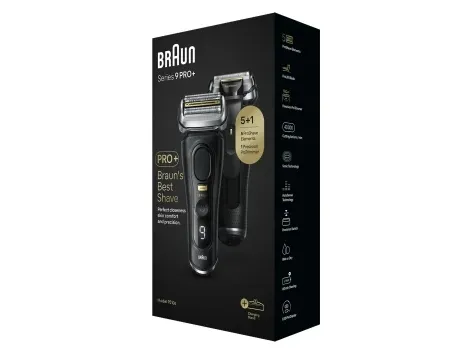 Braun Series 9 Pro  9510s Wet & Dry, Folie shaver, Sort, Batteri, Lithium-Ion (Li-Ion), 60 min., Kasse