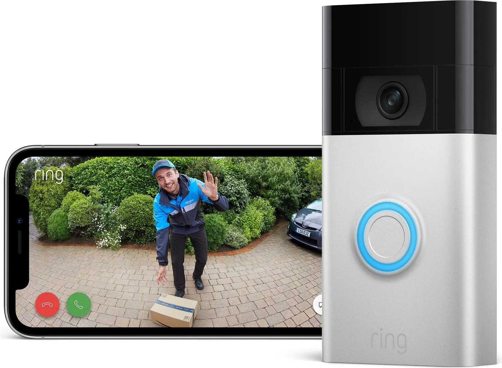 Ring Battery Video Doorbell Nickel Satiné   Chime Sonnette connectée