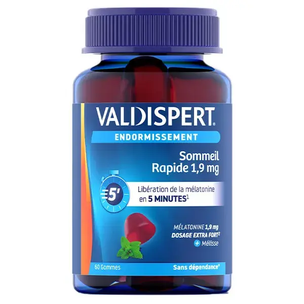 Valdispert Gommes Sommeil Rapide Mélatonine 1,9mg 60 gummies