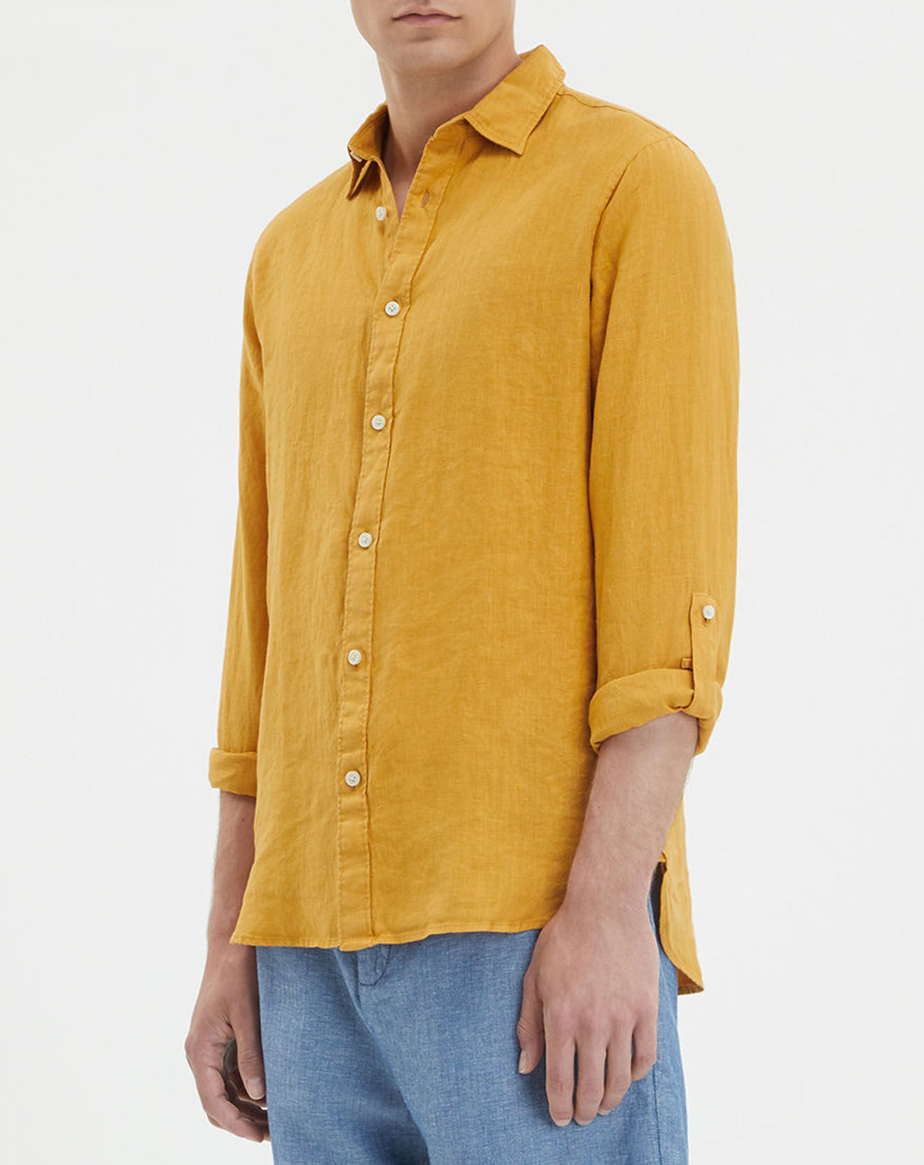 Scotch & Soda Chemise 100% Lin Regular Fit  ocre