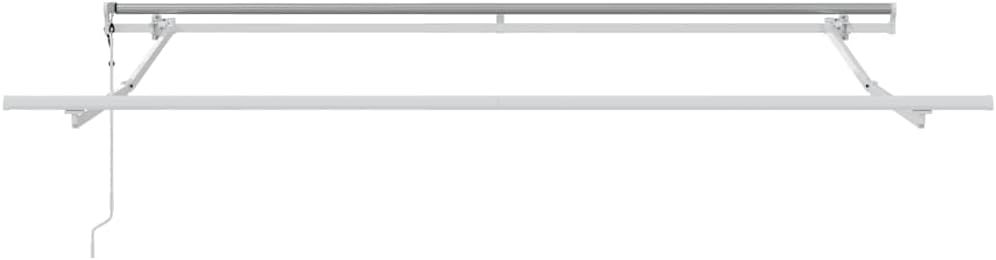 Automatisches einziehbares Sonnenrollo 300 x 250 cm Anthrazit und Weiß, Stoff mit PU-Beschichtung, Fernbedienung zum einfachen Öffnen und Schließen, Rahmen aus lackiertem Aluminium