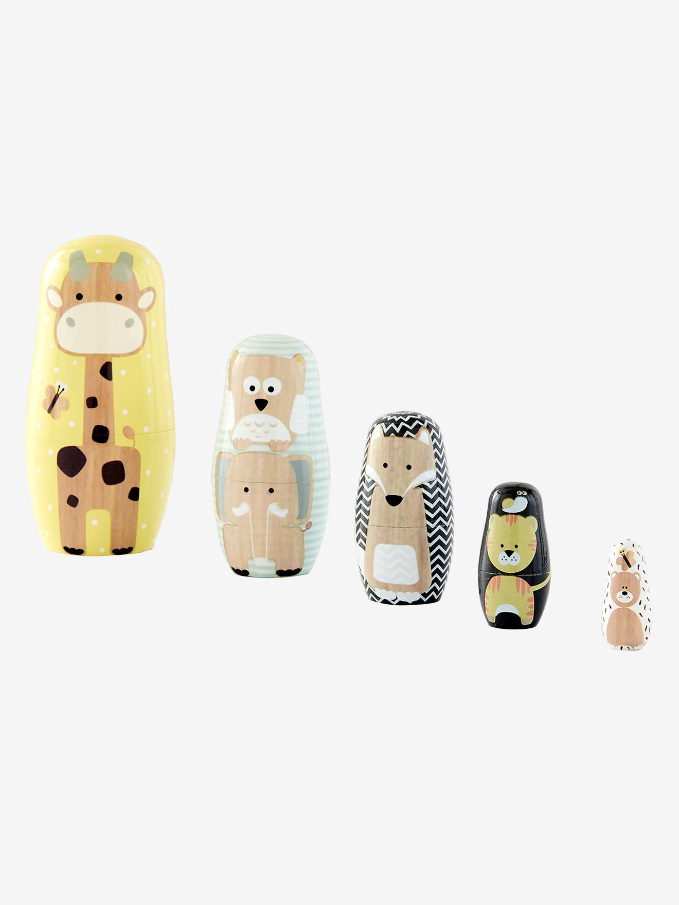 Bonecas russas de madeira azul, animais