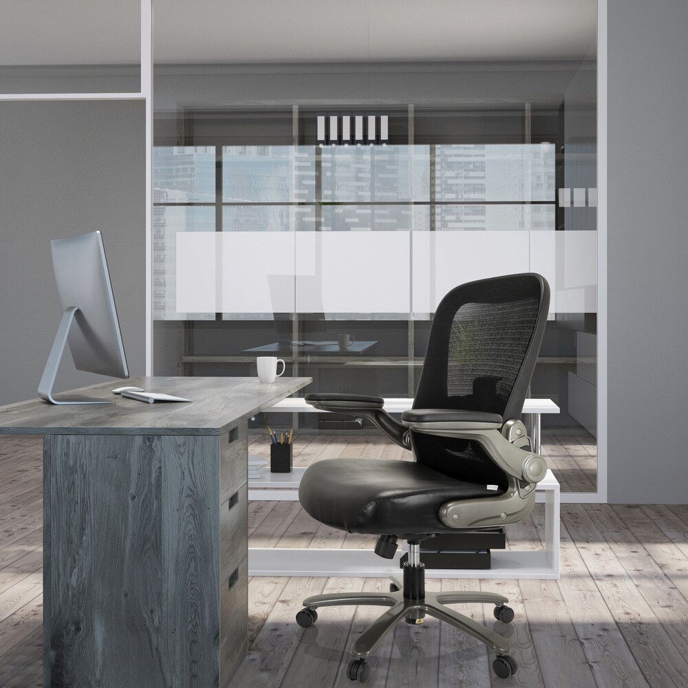 XXL Drehstuhl INSTRUCTOR T I Kunstleder/Netzstoff mit abklappbaren Armlehnen hjh OFFICE