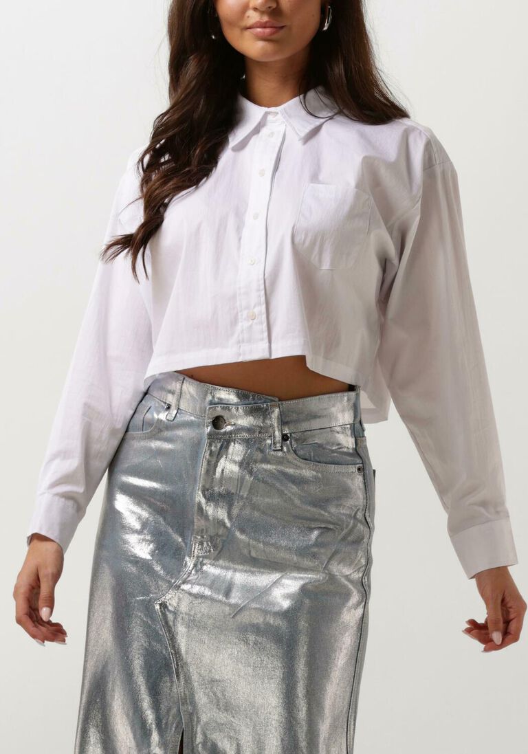 witte co'couture blouses cotton crisp cropped shirt