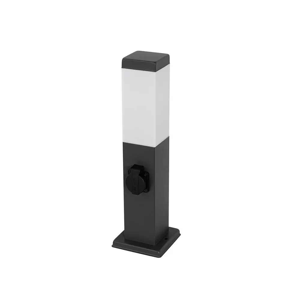 Qazqa staande buitenlampen malios grijs e27