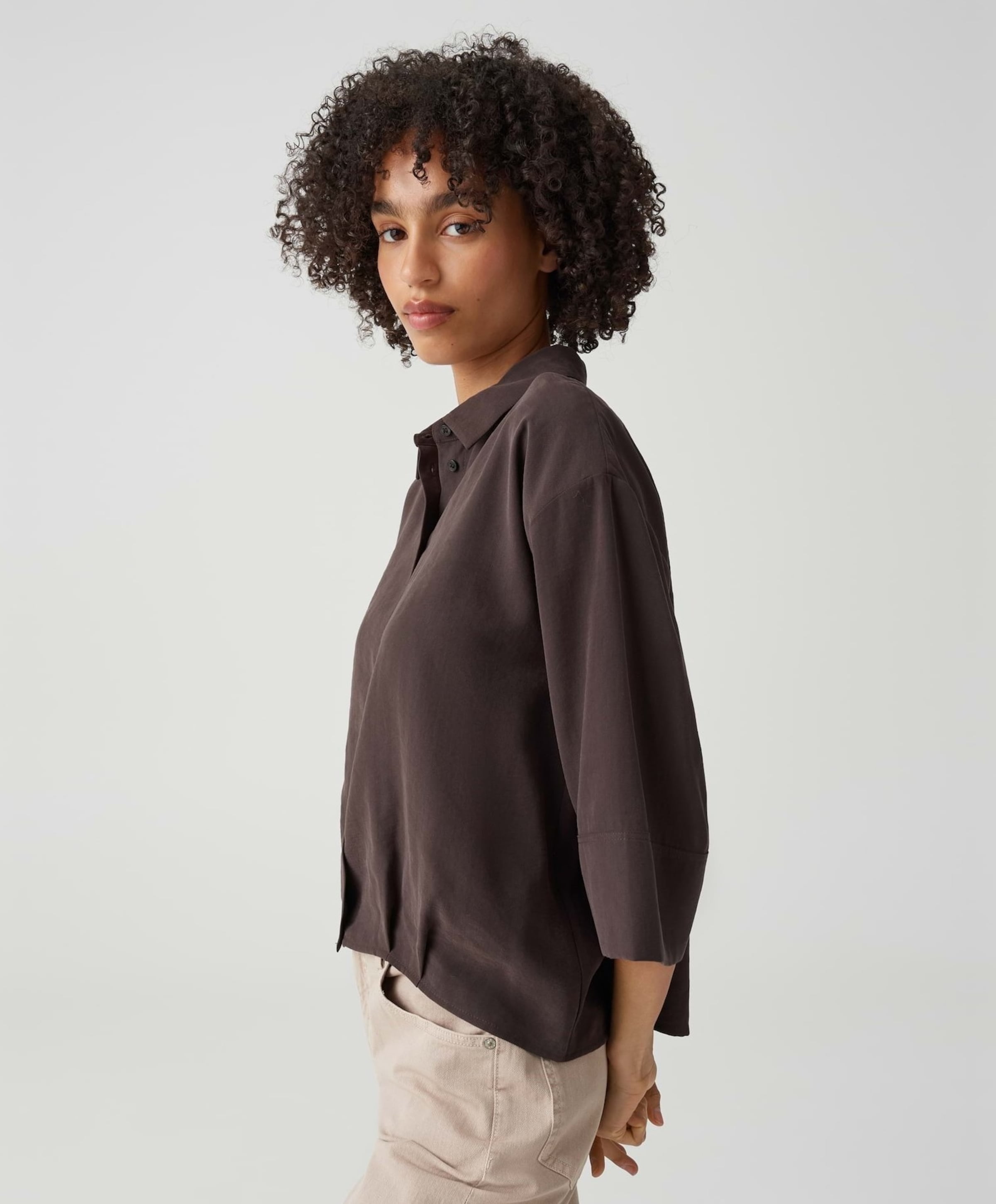 OPUS Dames blouse bruin