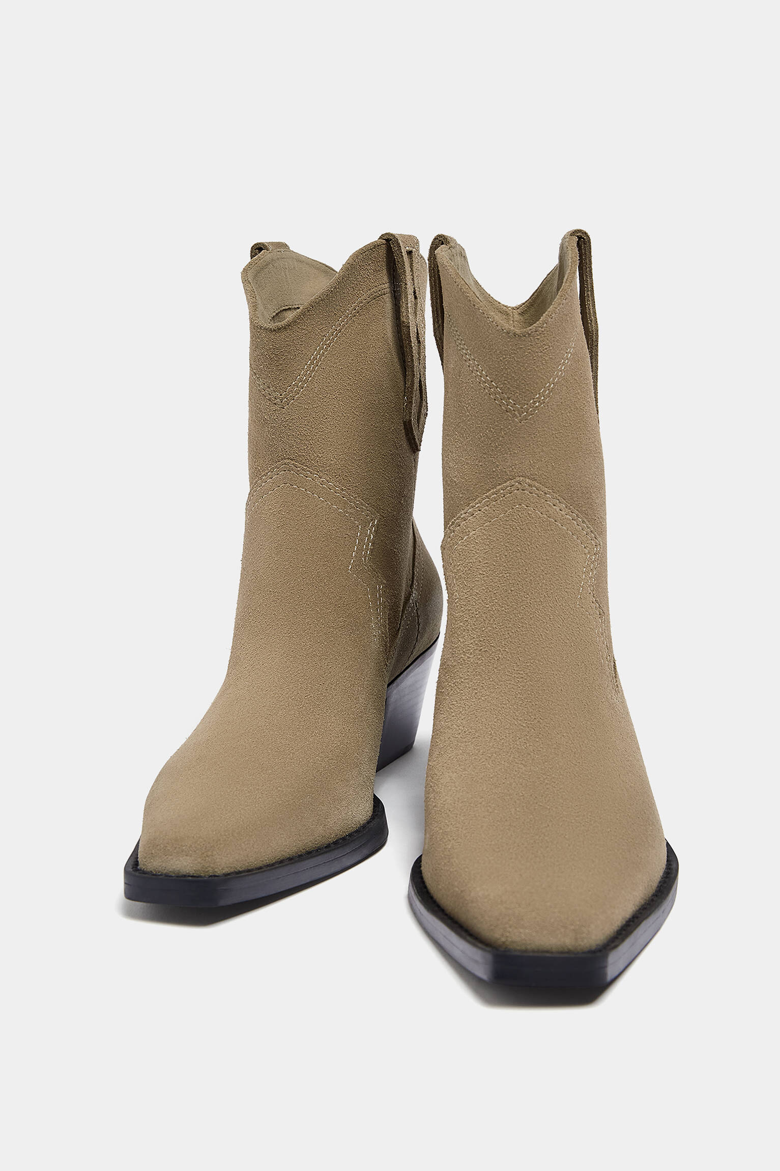 BOTA DE COURO ESTILO COWBOY - AREIA