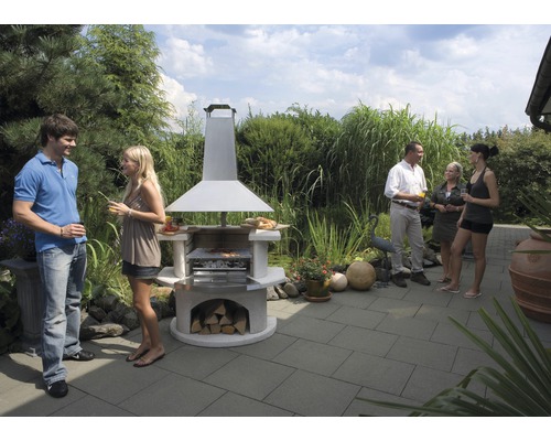 Buschbeck grillhaard Venetië 65 x 110 x 197 cm beton roestvrij staal wit