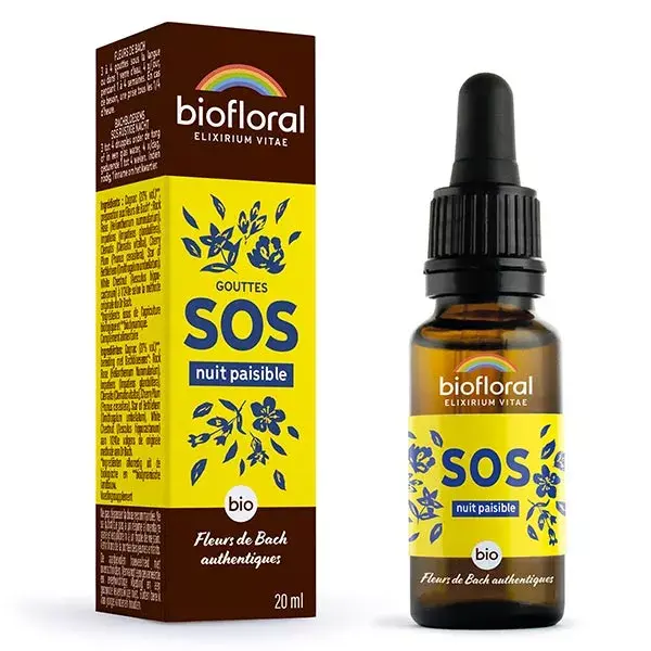 Biofloral SOS Peaceful Night Relief Dropper, Orgânico Demeter, 20 ml