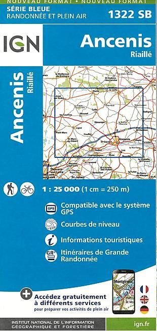 IGN - 1322 SB ANCENIS RIAILLE 1 25 000