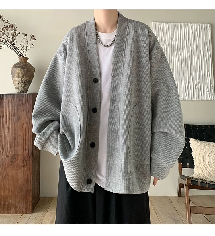 Capbrew - V-hals, losse schouders, effen oversized vest