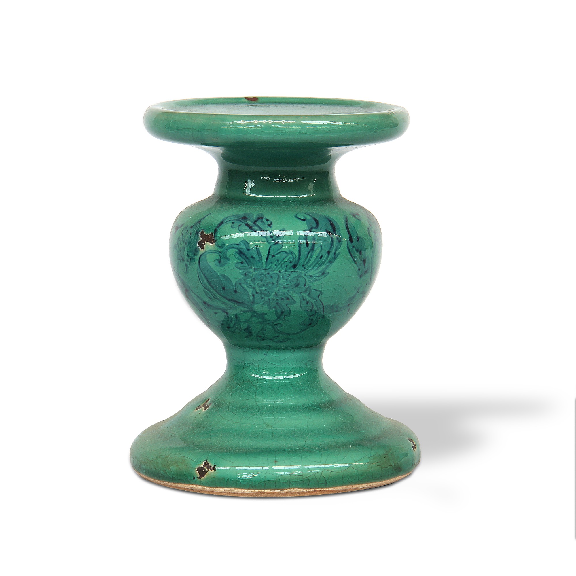 Keramik-Kerzenhalter, mintgrün, Ø 13 cm, H 18 cm von fischer's lagerhaus