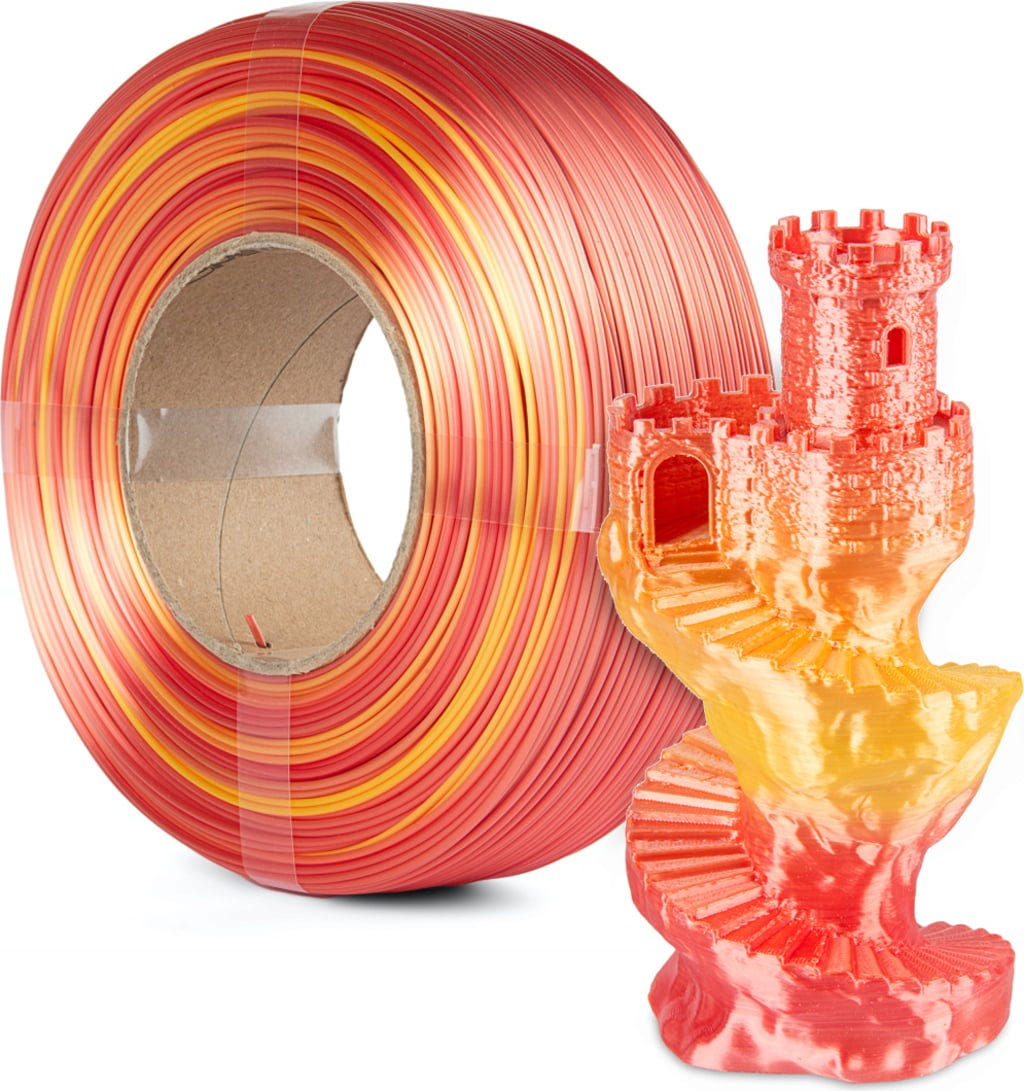 Spectrum  ReFill PLA Silk Rainbow Fire Red, 1,75 mm / 1000 g    Refill PLA mit Farbverläufen & Satineffekt in Rainbow Fire Red