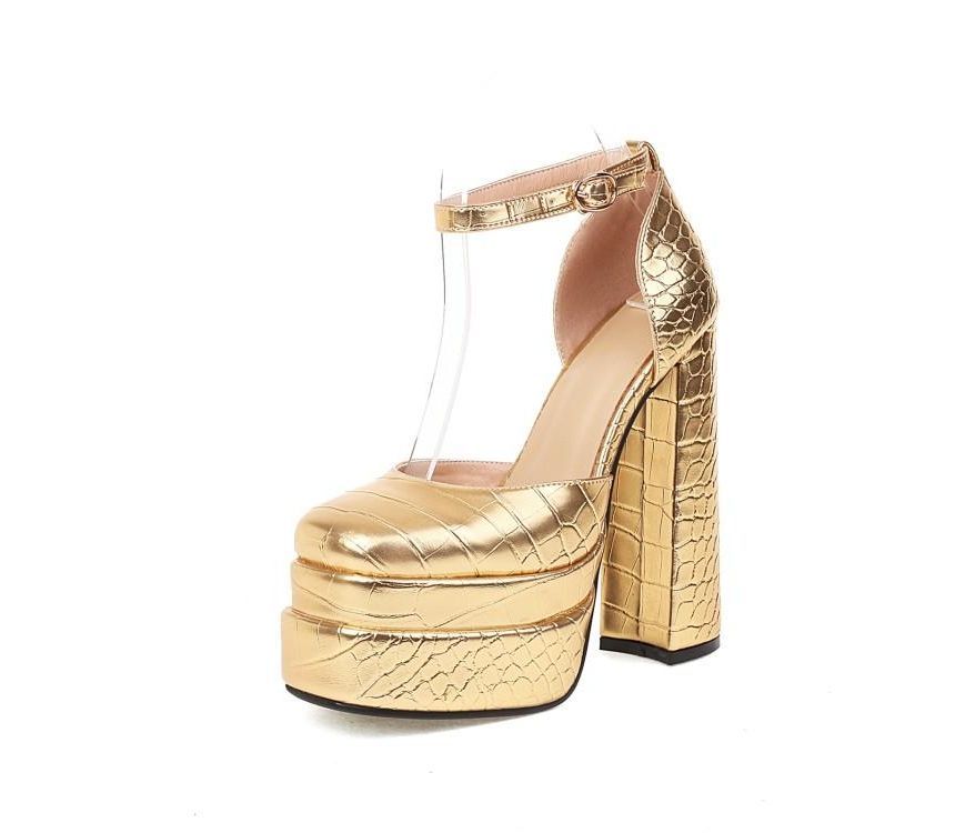JY Shoes - Platform Corc Grain Pumps
