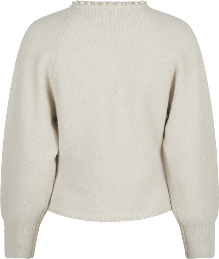 Neo Noir Lilly Pearl Knit Cardigan Ivory