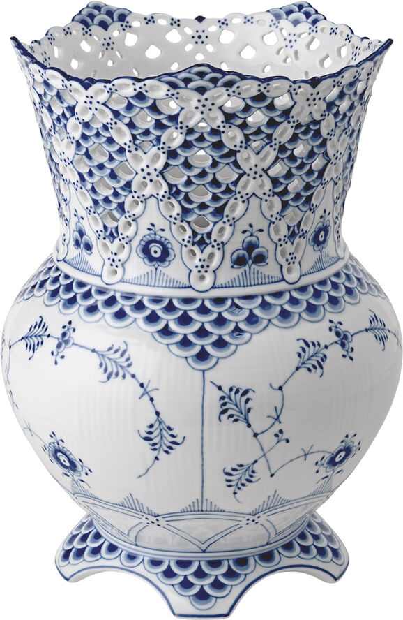 Royal Copenhagen Musselmalet Helblonde Vase 22 cm Hvid