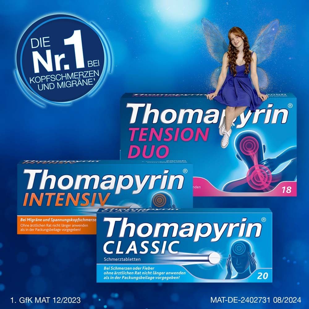 Thomapyrin TENSION DUO bei Kopfschmerzen: Ibuprofen/Coffein