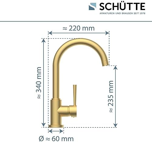 SCHÜTTE Cornwall 79161 Robinet de cuisine pivotant à 360 ° avec mitigeur monocommande Blanc : Bricolage