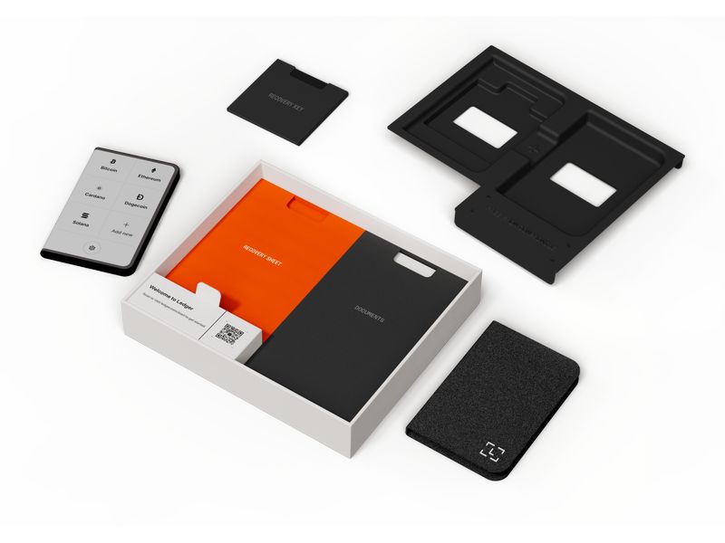 Ledger Stax inkl. Recovery Key Kryptowallet mit Bluetooth und Wiederherstellungsschlüssel