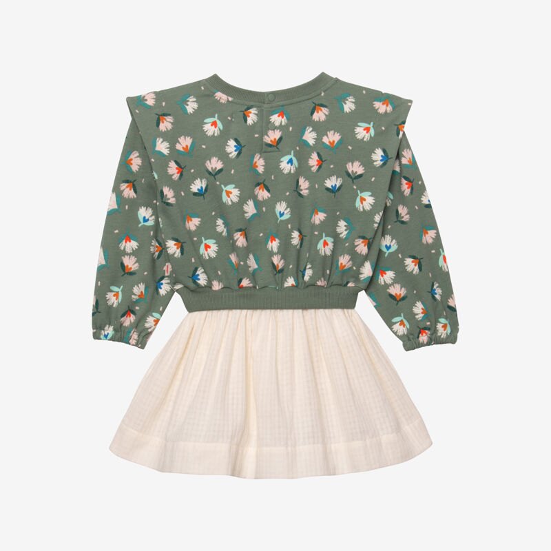 Robe bébé fille trompe-l'oeil herbier verte Catimini Vert