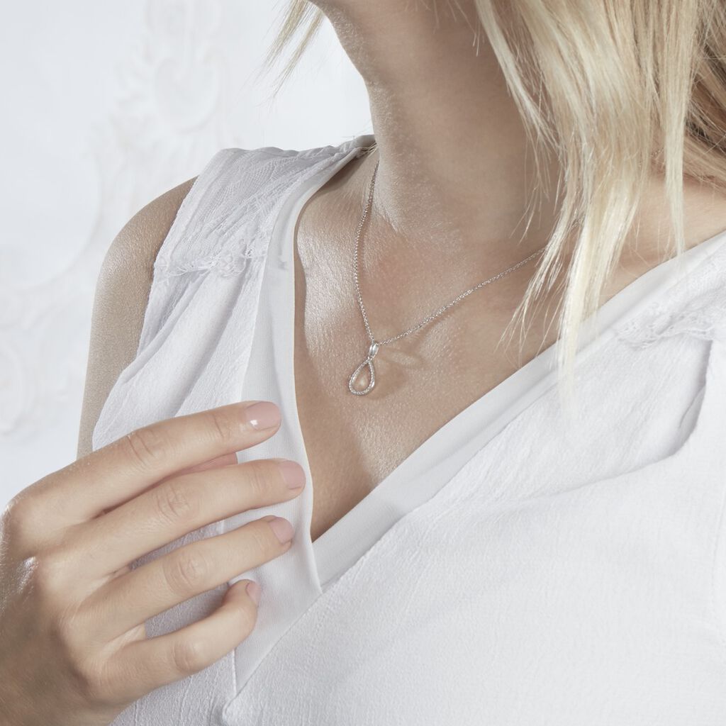 Collier Germinal Argent Blanc Oxyde De Zirconium