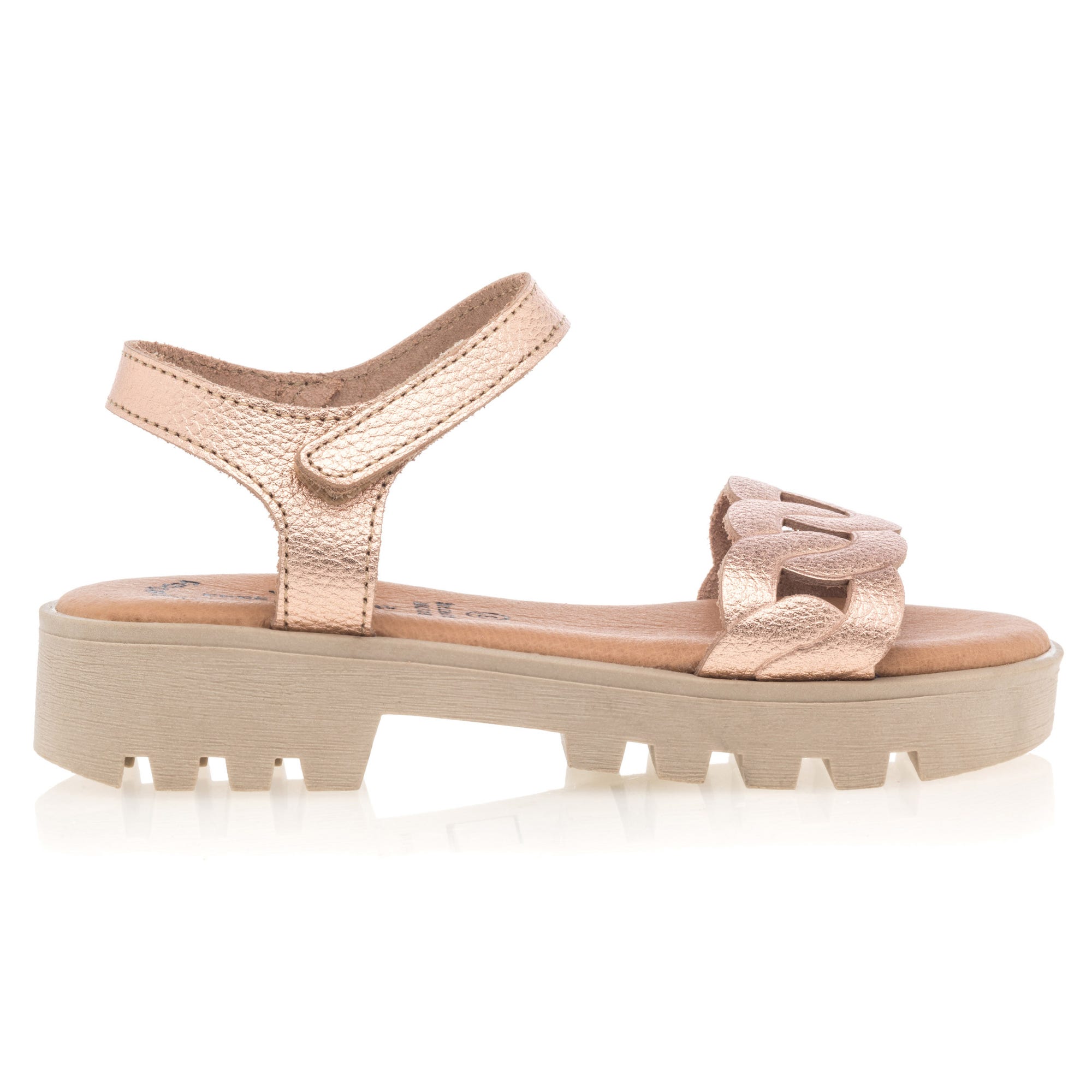 Sandales Fille en cuir rose