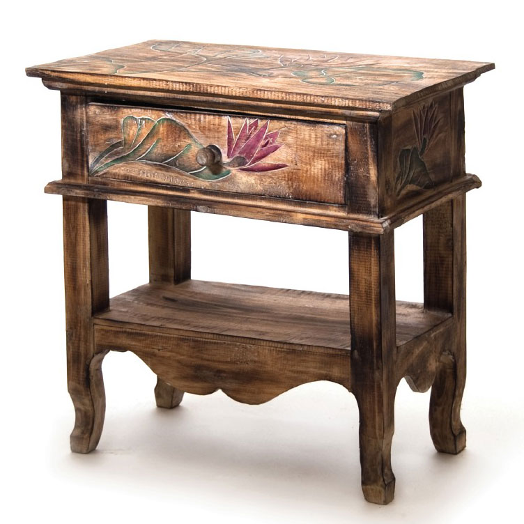 Schubladenkonsole 'Seelilie', braun, B 49 cm, H 50 cm, L 29 cm von fischer's lagerhaus