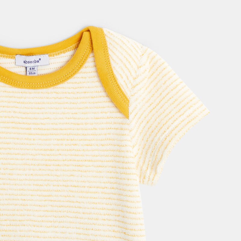 Combishort en coton éponge bébé jaune Absorba Jaune