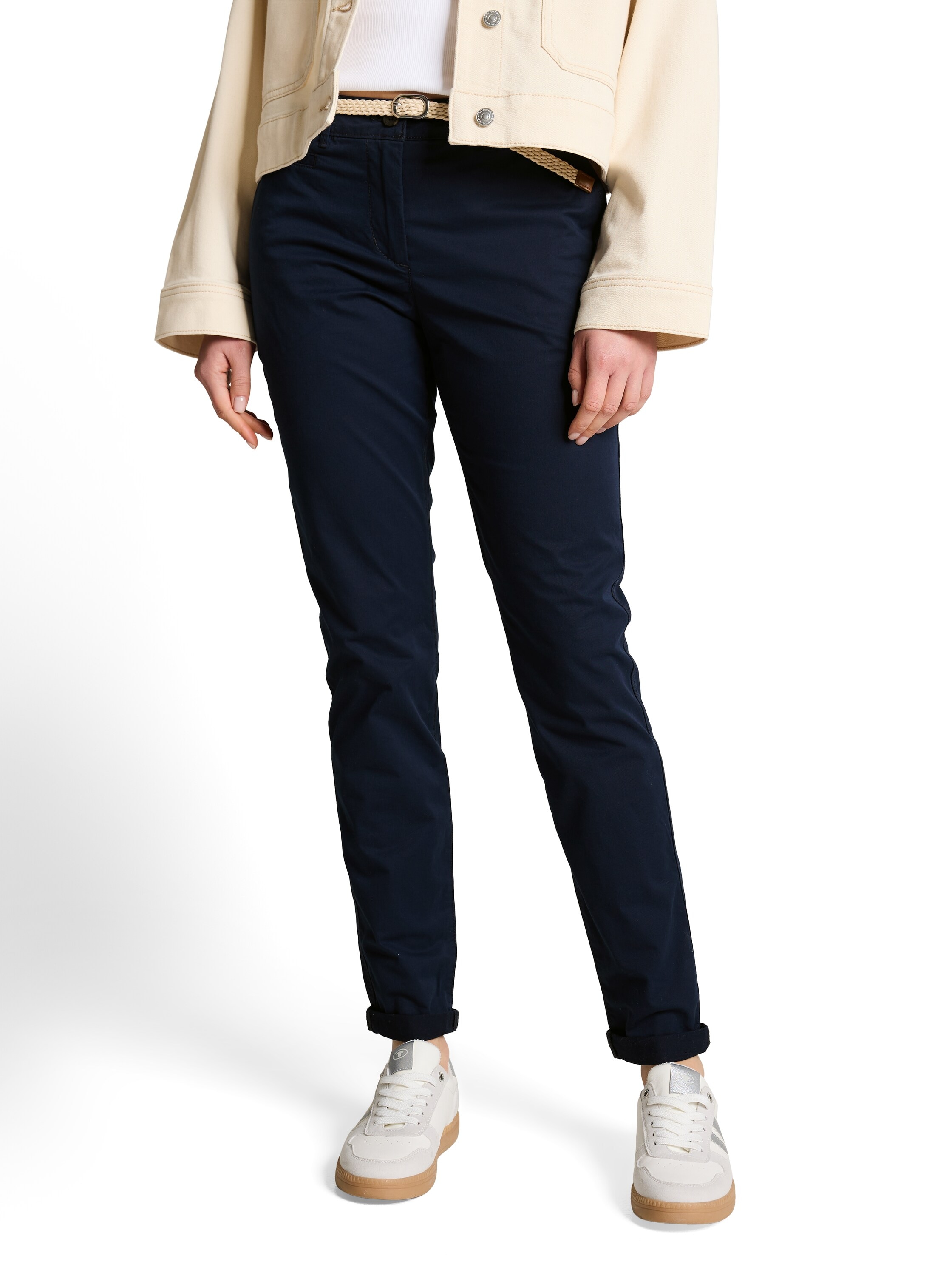 TOM TAILOR Chinohose  mit Gürtel und Stretch