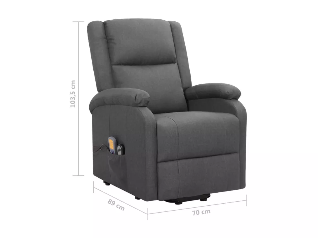 Prolenta Premium - Fauteuil de massage inclinable Gris foncé Tissu