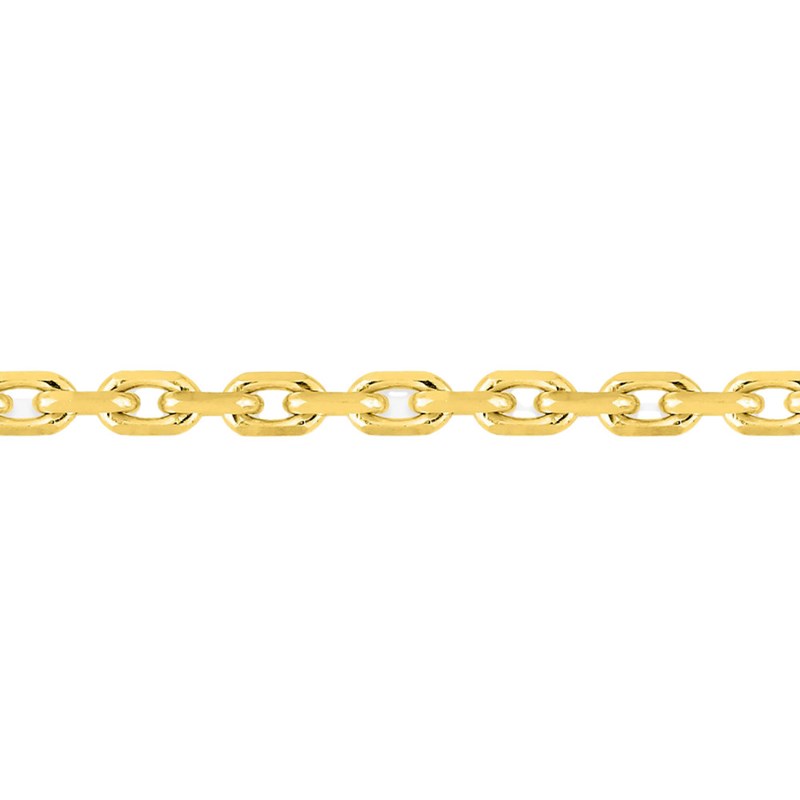 Chaîne mixte 40 cm - Maille Forçat diamanté - Or 18 Carats - Largeur 2.40 mm
