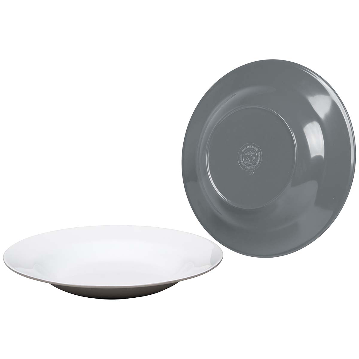 Bo-Camp Two-Tone set van 4 melamine diepe borden - Grey