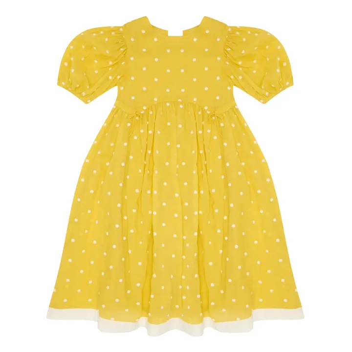 The Middle Daughter Robe en Voile de Coton à Pois | Jaune