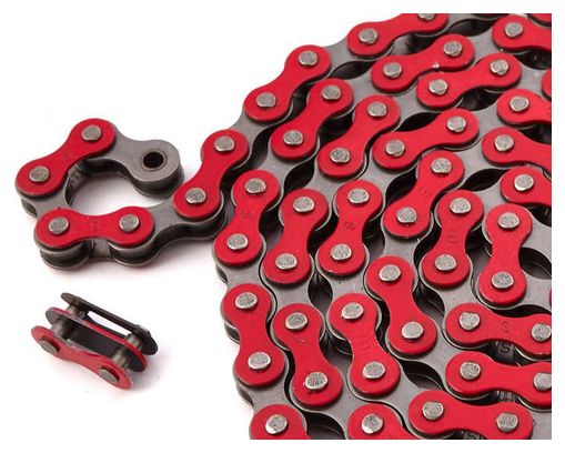 BMX CHAINE ROUGE 1/2 x1/8  ACIER KHEBIKES