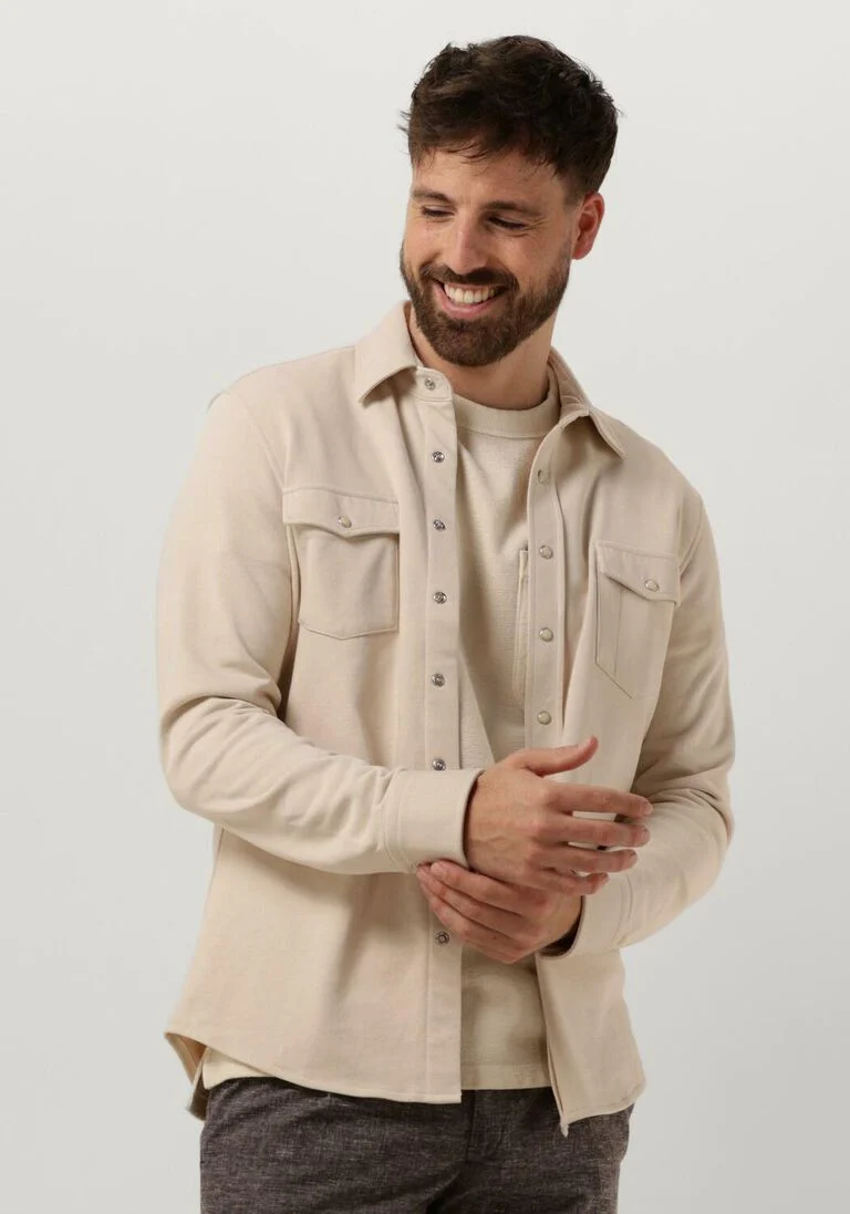 PROFUOMO beige profuomo casual overhemd overshirt wester