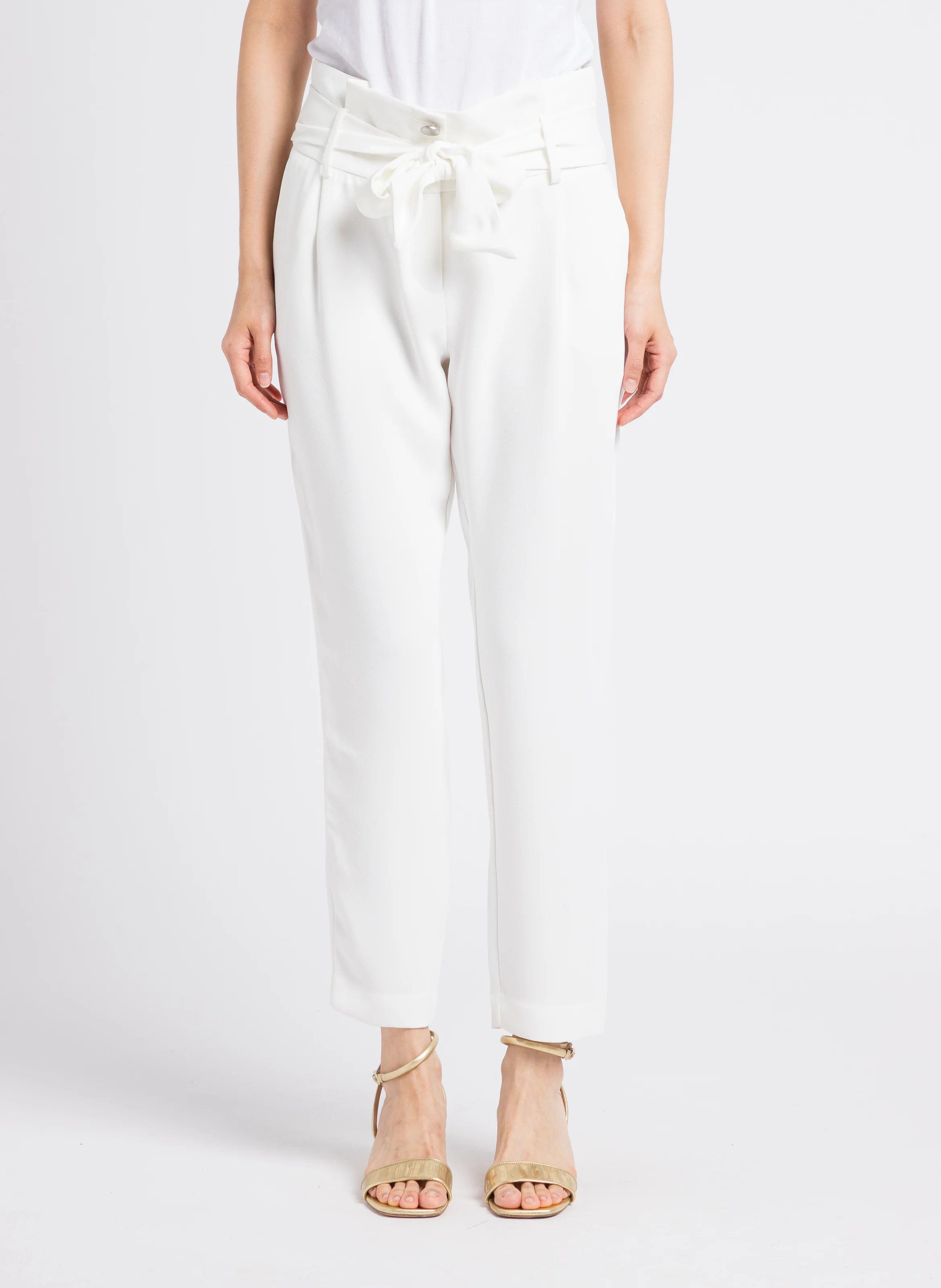 Pantalon carotte | Blanc