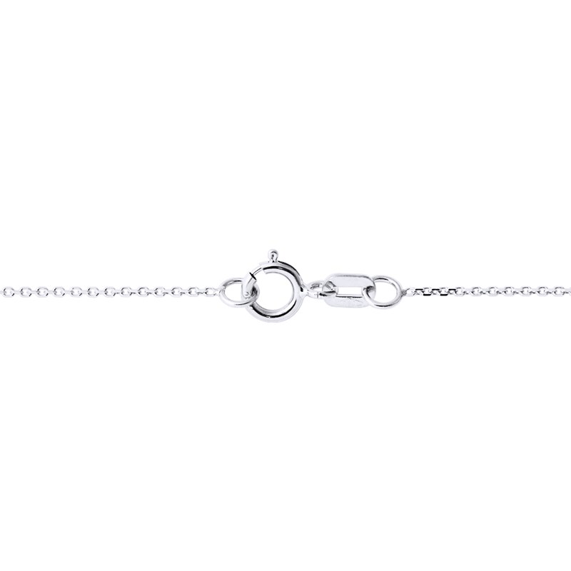 Chaîne maille forçat brillante - Petit modèle - Or blanc - Longueur : 40 cm