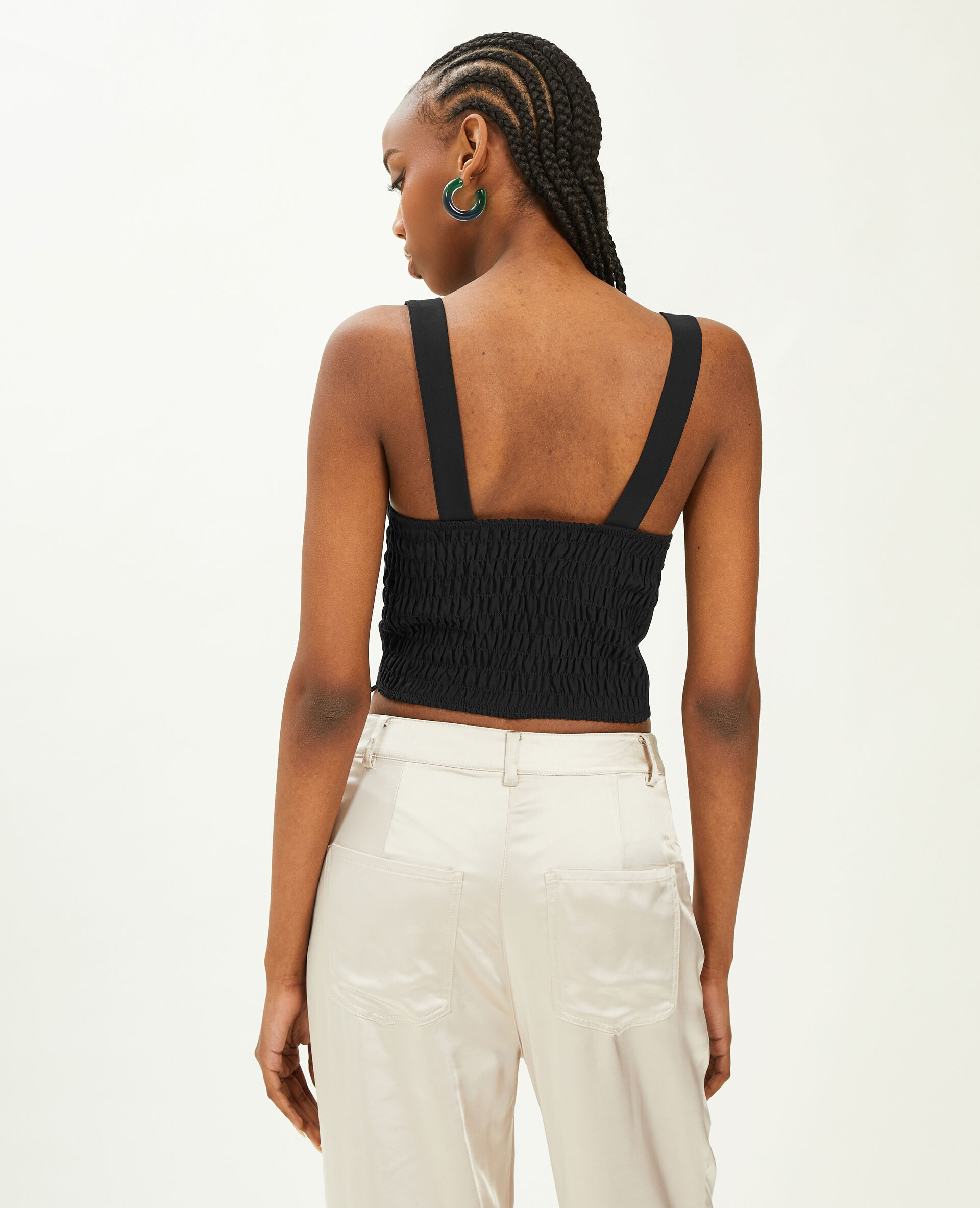 Top brassière larges bretelles - Noir