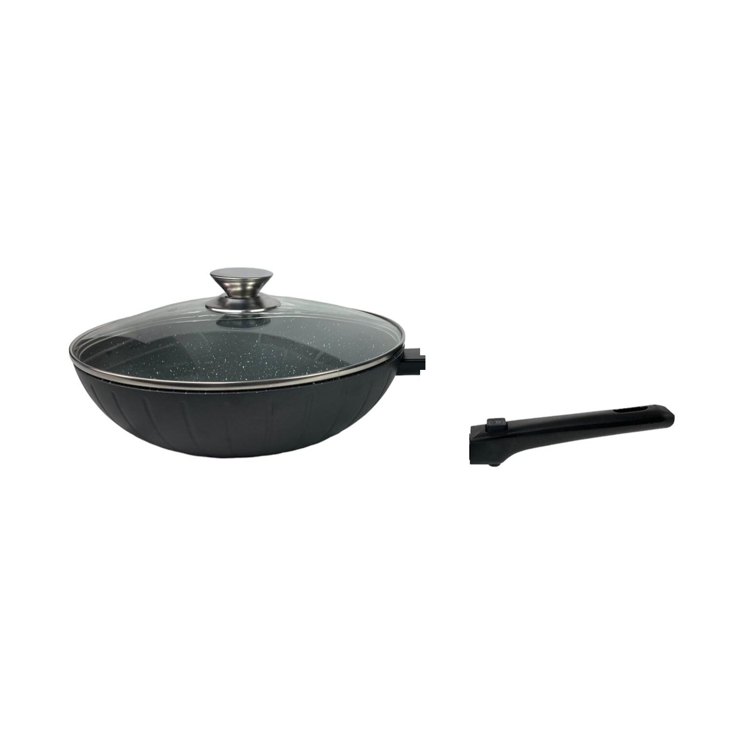 Pfanne abnehmbarer Griff 32cm Induktion Deckel Anti Haft Bratpfanne