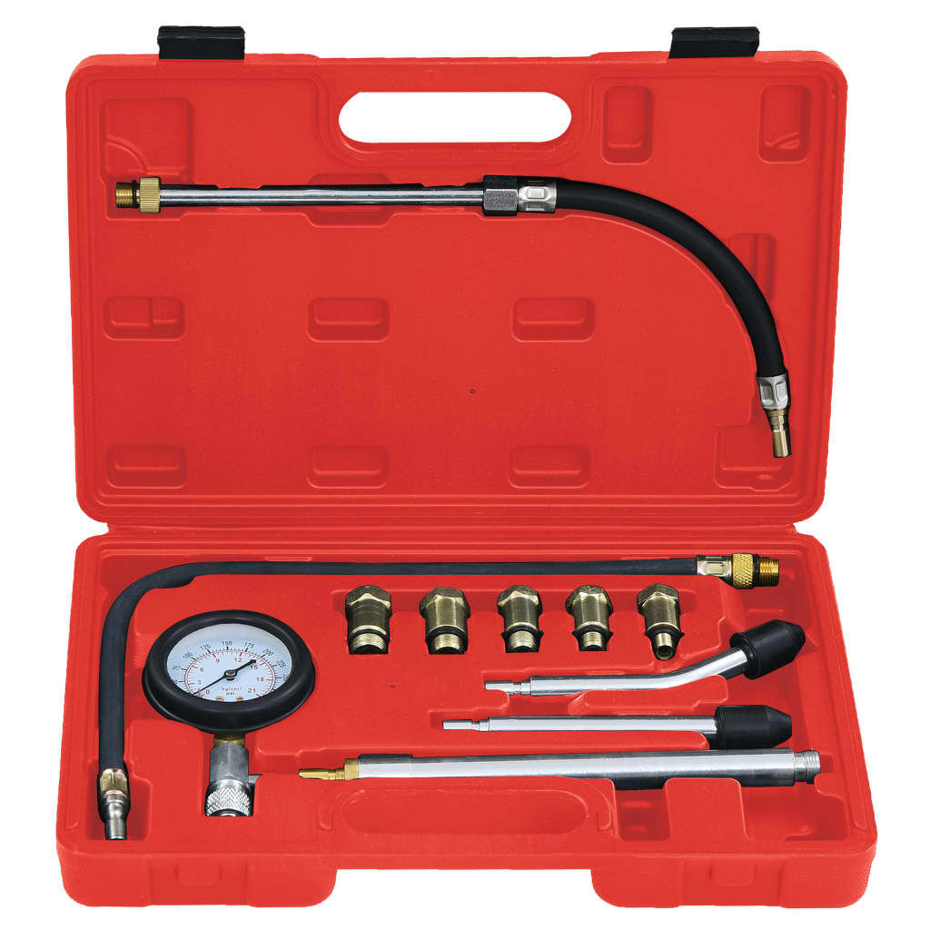 vidaXL 12-delige compressiedruktester voor benzinemotoren