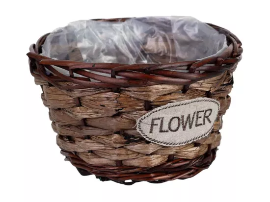 Pot en osier marron 20x20x13h cm