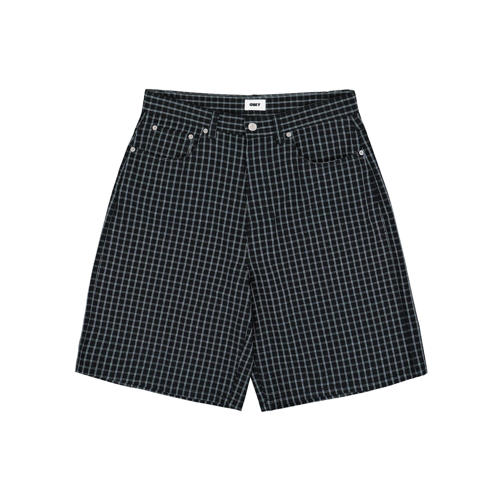 Obey<br>Plaid Baggy Denim Short