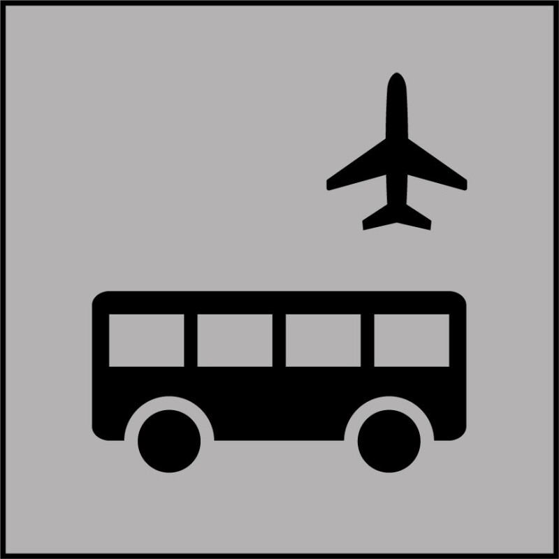 Panneau Autobus d'aéroport - ISO 7001 en Gravoply