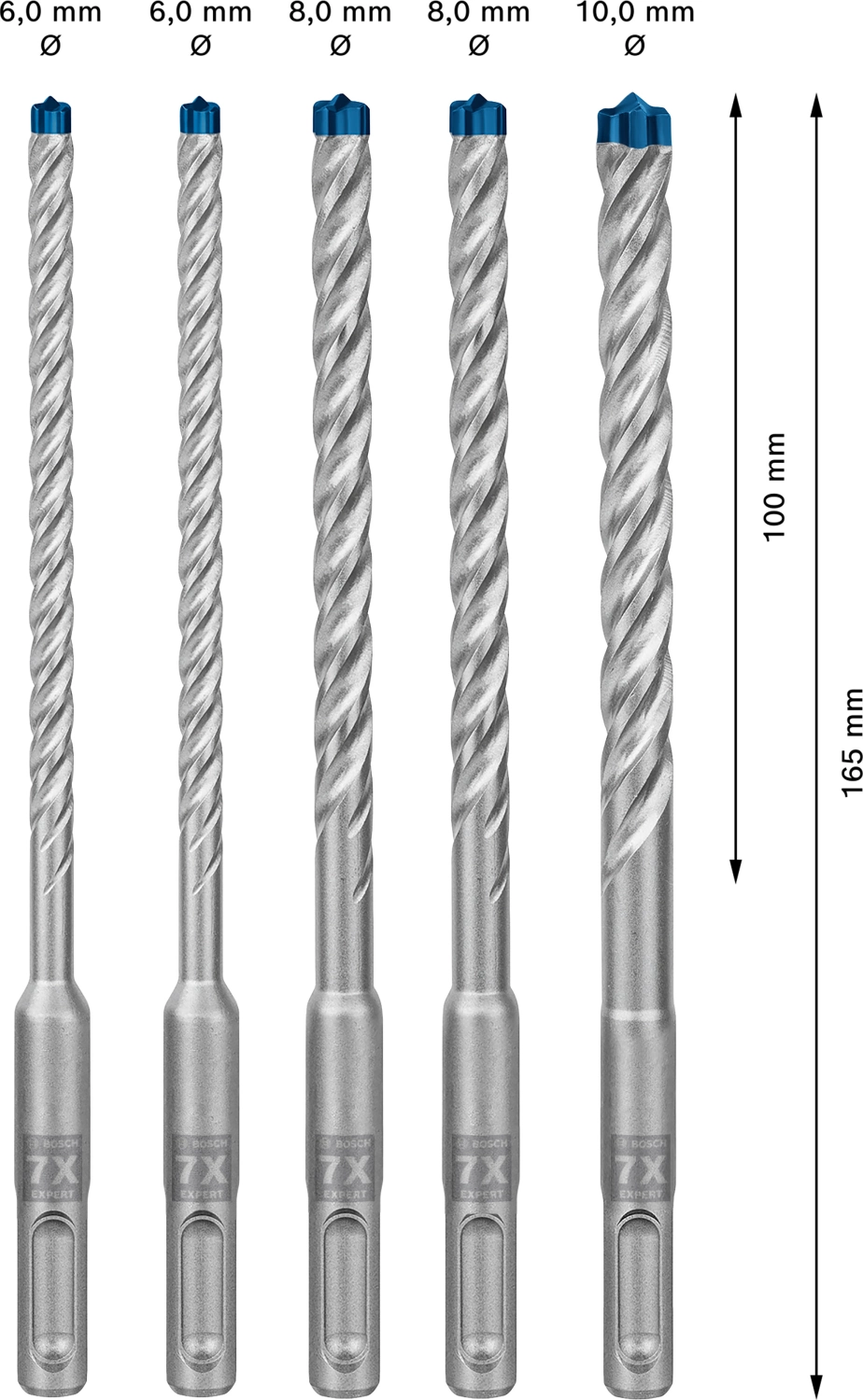 Bosch 2608900198 EXPERT 5-delige SDS plus-7X borenset in cassette - 6/8/10mm