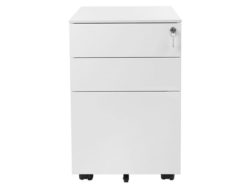 Songmics Multifunktionswagen OFC60WT Weiss Rollcontainer aus Stahl mit 3 Schubladen