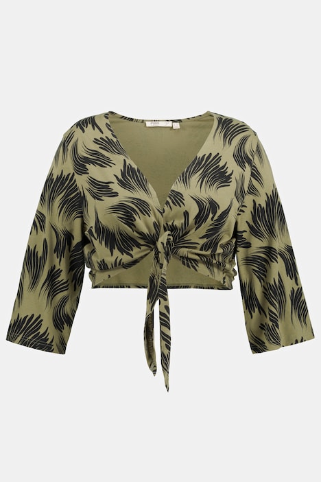 Kimono, bedruckt, V-Ausschnitt, 3/4-Arm