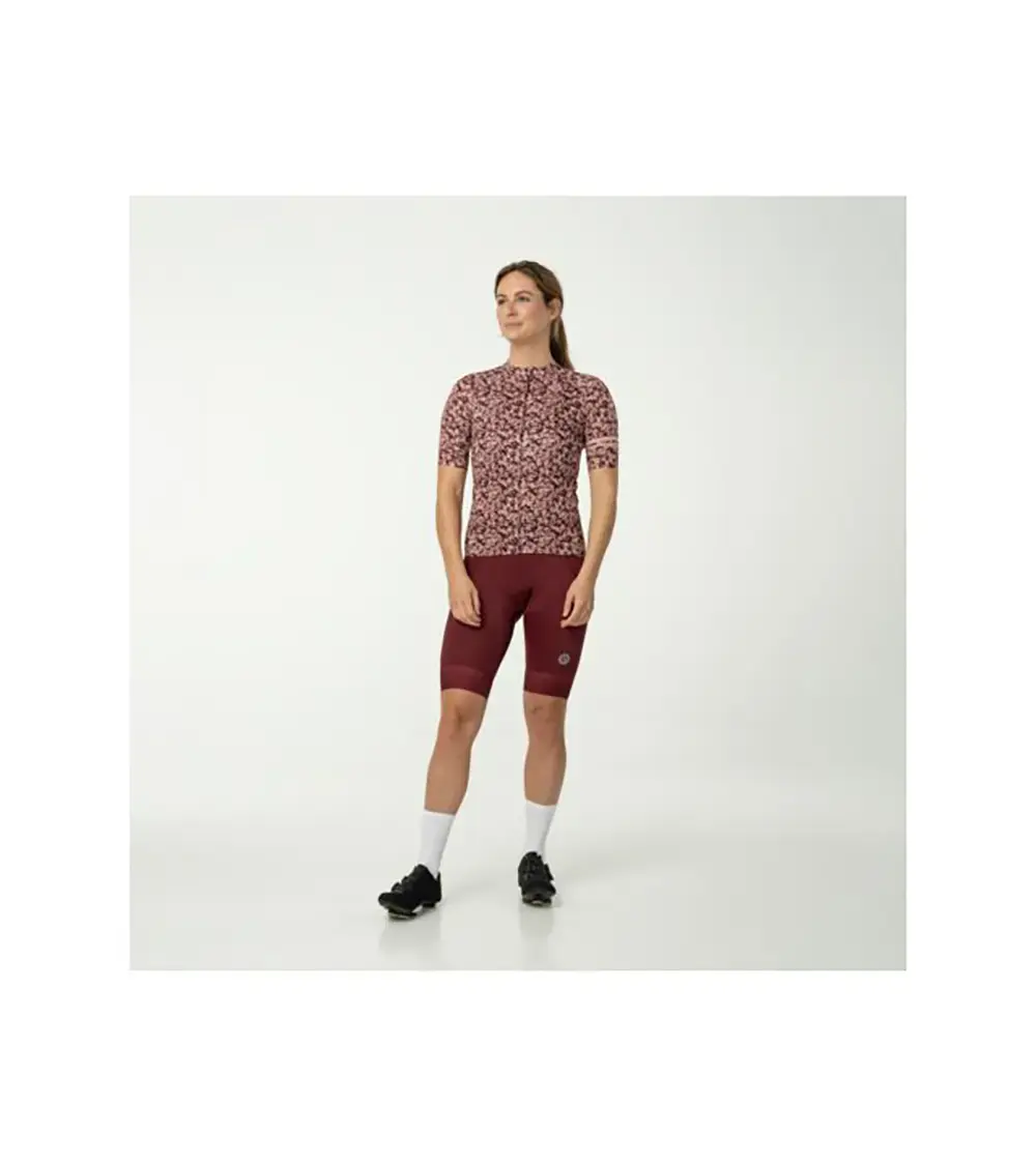 AGU Mini Flower Essential Fietsshirt Korte Mouwen Rood Dames